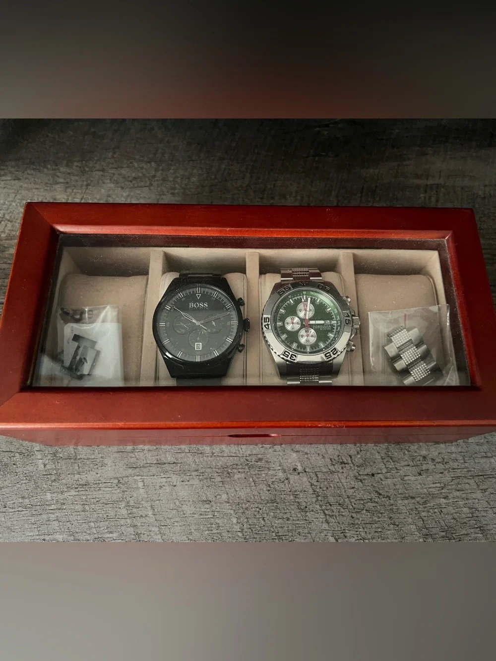 Men’s Boss & Poseidon Watch Bundle (w/extra links) & Watch Box